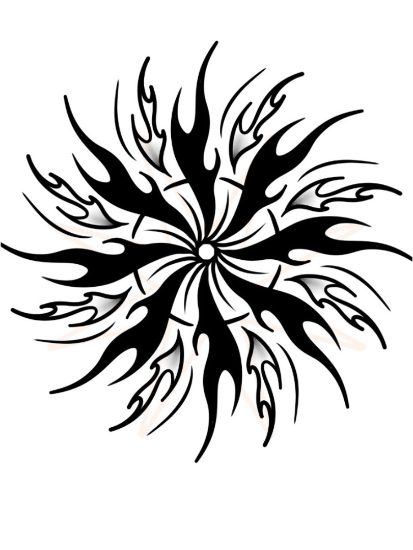 Mandala fogo. 8 a 12cm