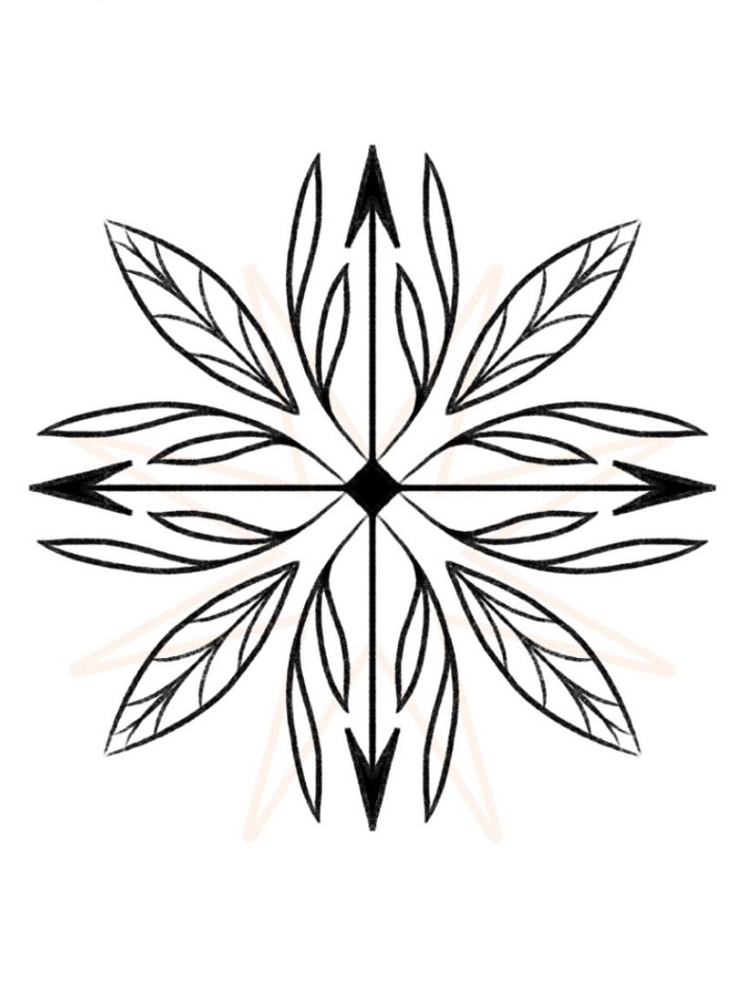 Mandala flecha. 8 a 12cm