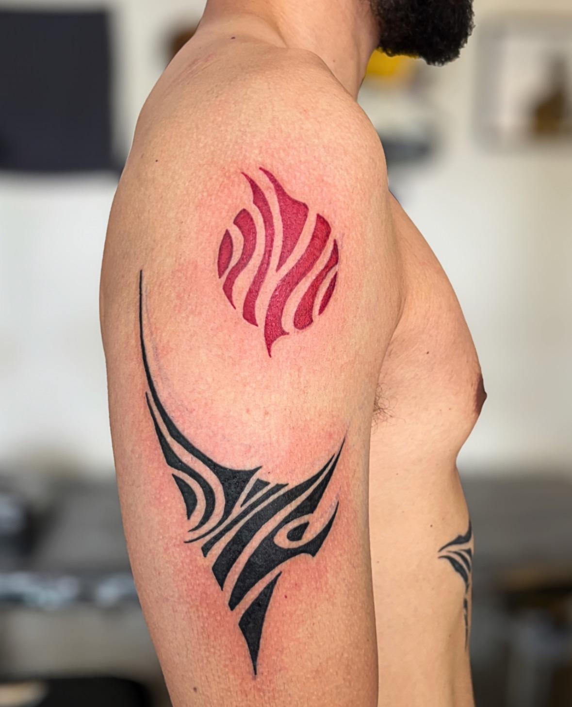 Projeto abstrato que iniciou no peito e foi se expandindo.